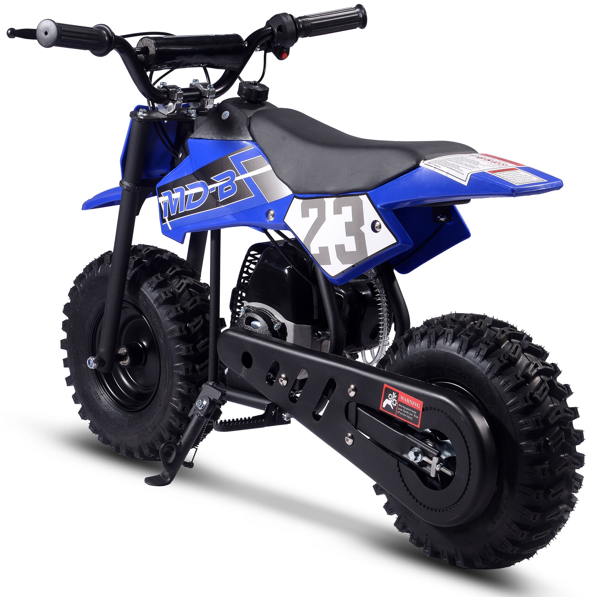 MotoTec Big Supermoto 50cc 2-Stroke Kids Dirt Bike Blue