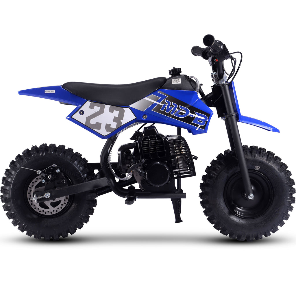 MotoTec Big Supermoto 50cc 2-Stroke Kids Dirt Bike Blue