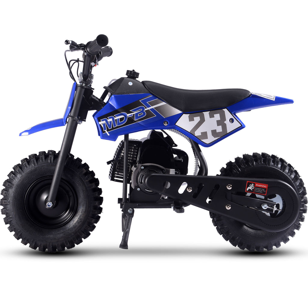 MotoTec Big Supermoto 50cc 2-Stroke Kids Dirt Bike Blue