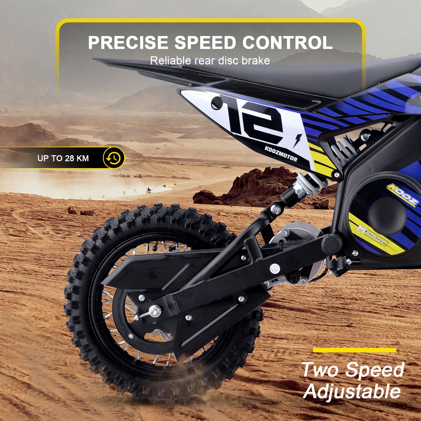 MotoTec 36v 1000w (HP112E) Electric Dirt Bike Blue