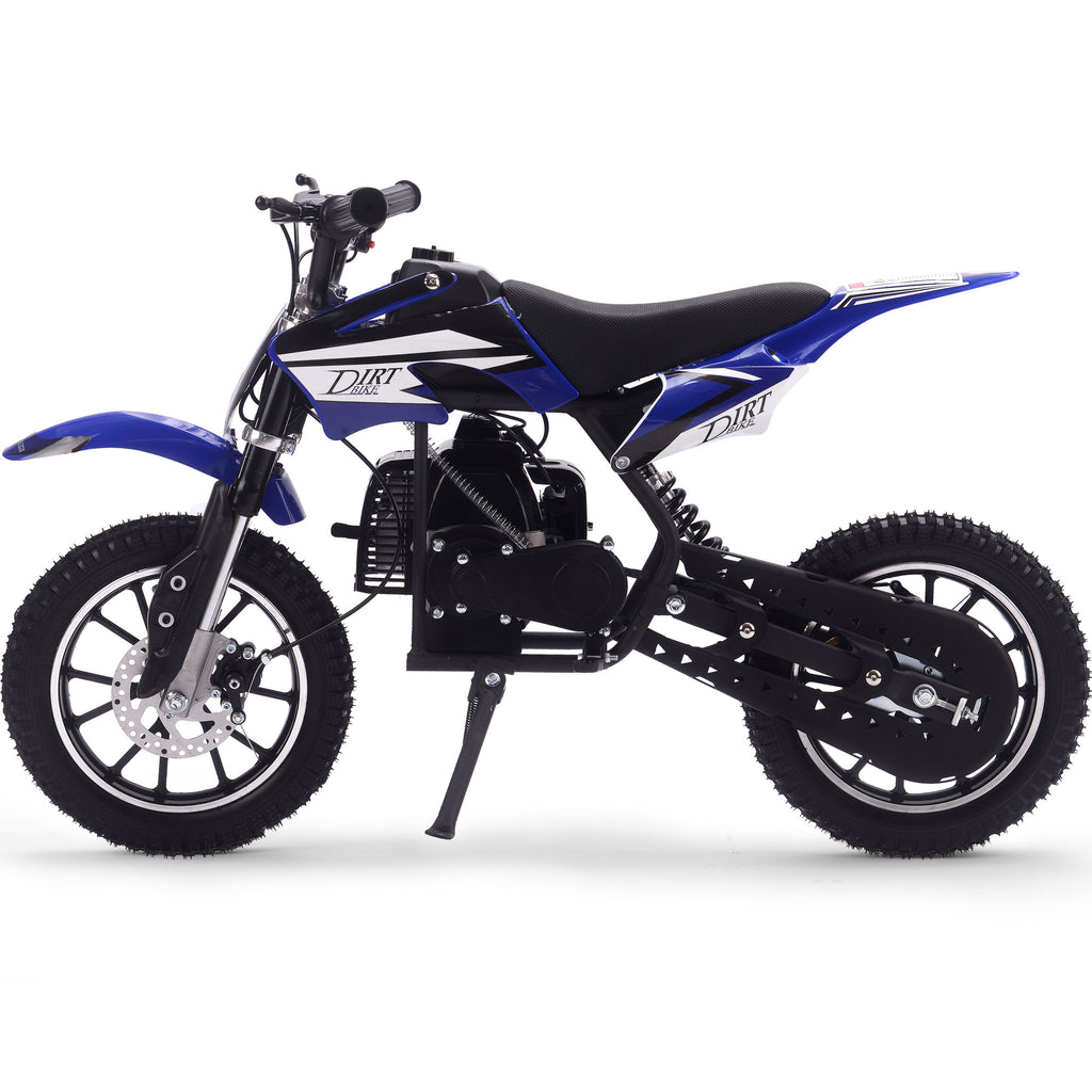 MotoTec Big Alien 50cc 2-Stroke Kids Gas Dirt Bike Blue