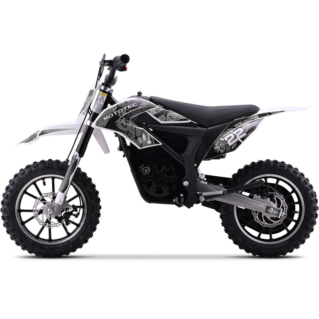 MotoTec 36v 790w Demon Electric Dirt Bike Lithium White