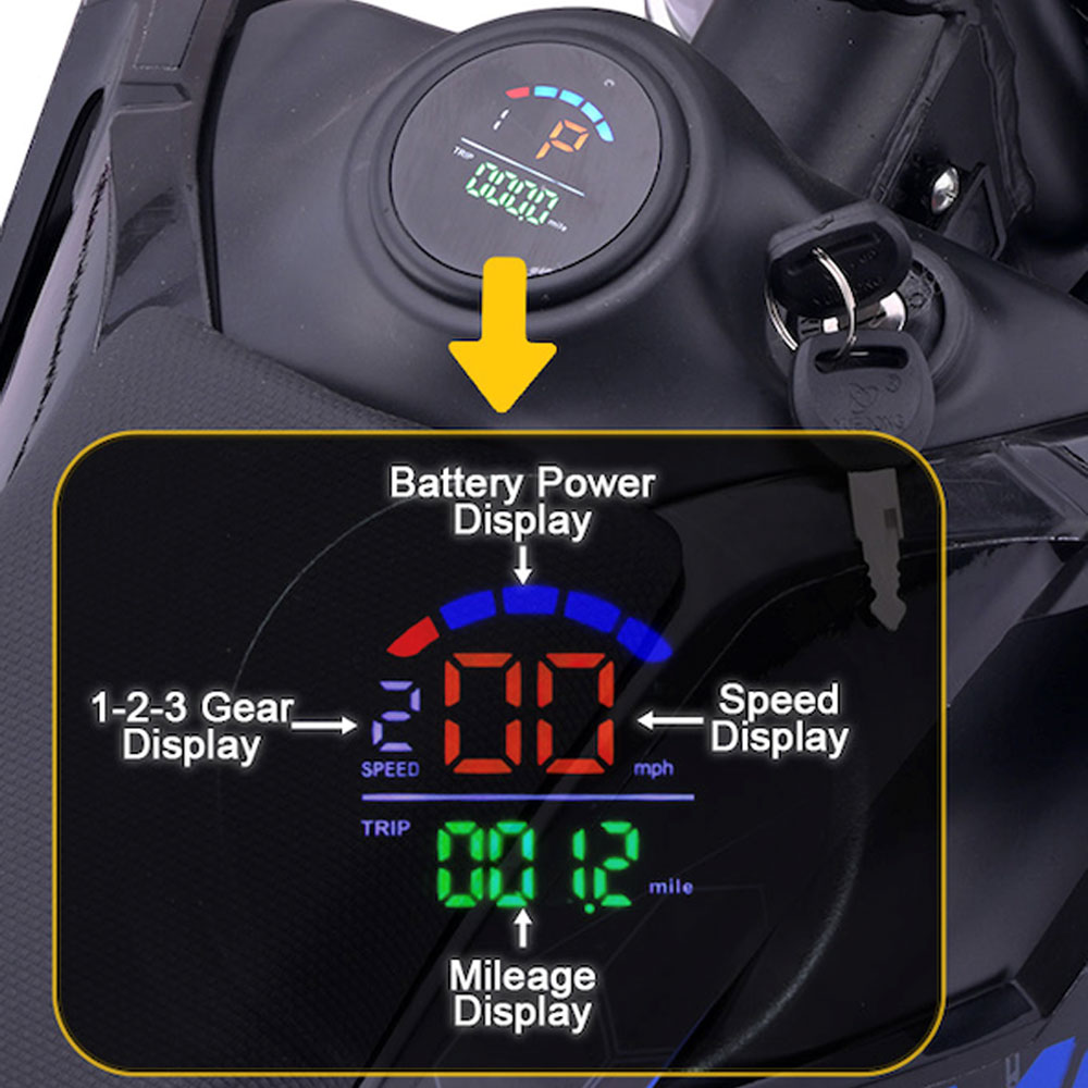 MotoTec 72v 5000w Pro Electric Dirt Bike Lithium Blue