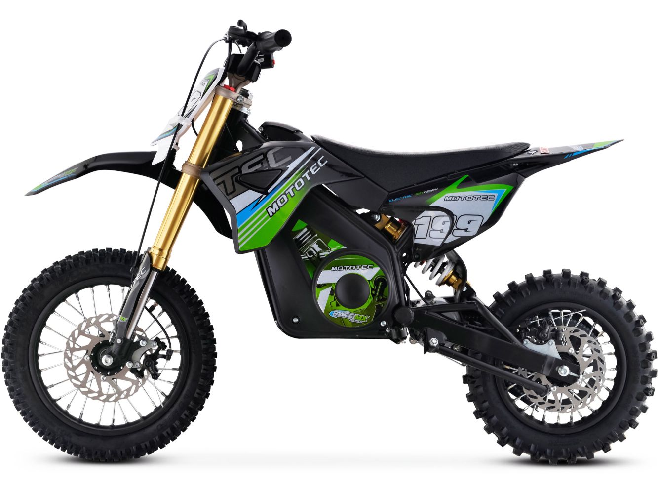 MotoTec 36v 1200w Pro Electric Dirt Bike Lithium Green