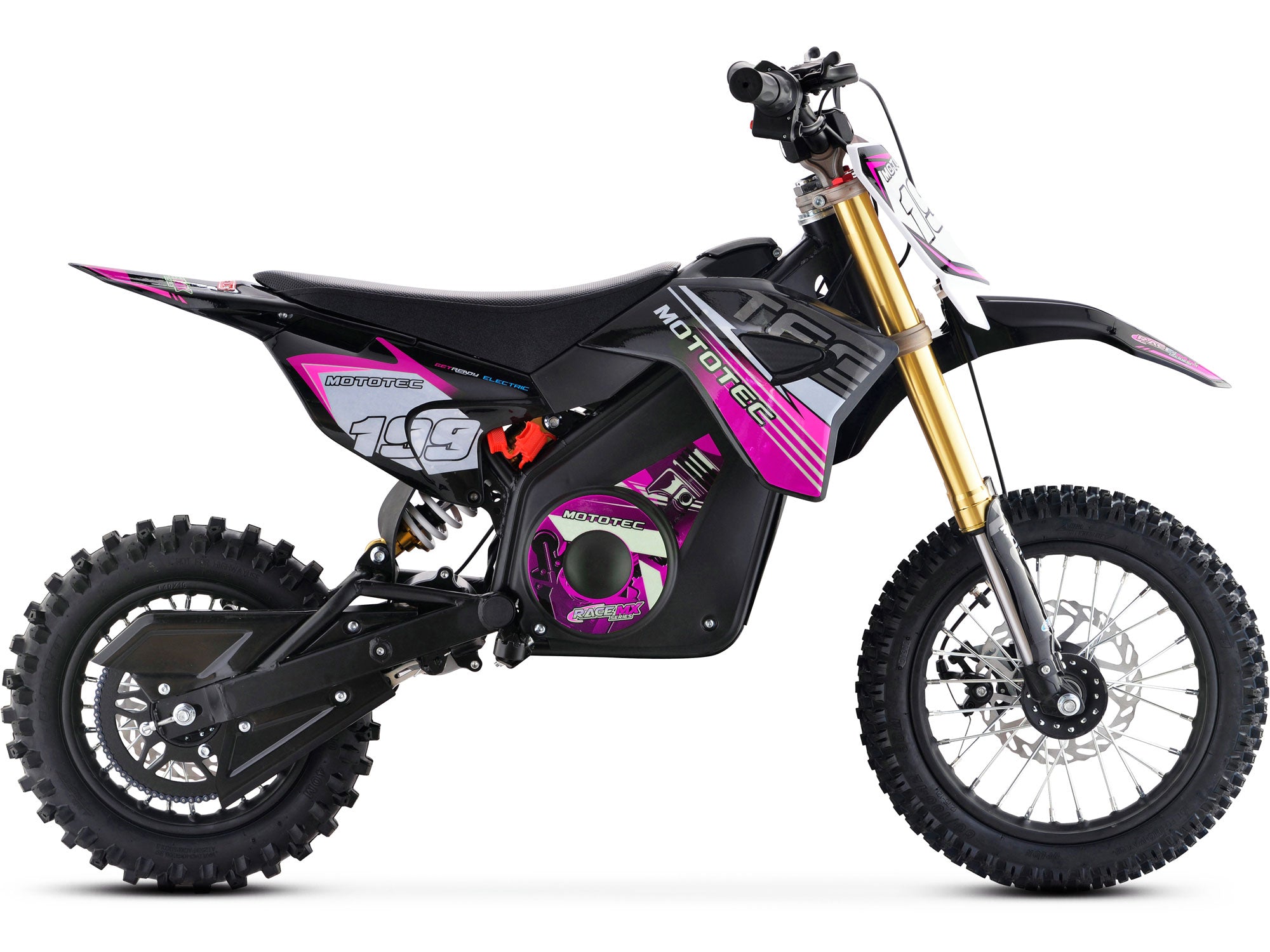 MotoTec 36v 1200w Pro Electric Dirt Bike Lithium Pink