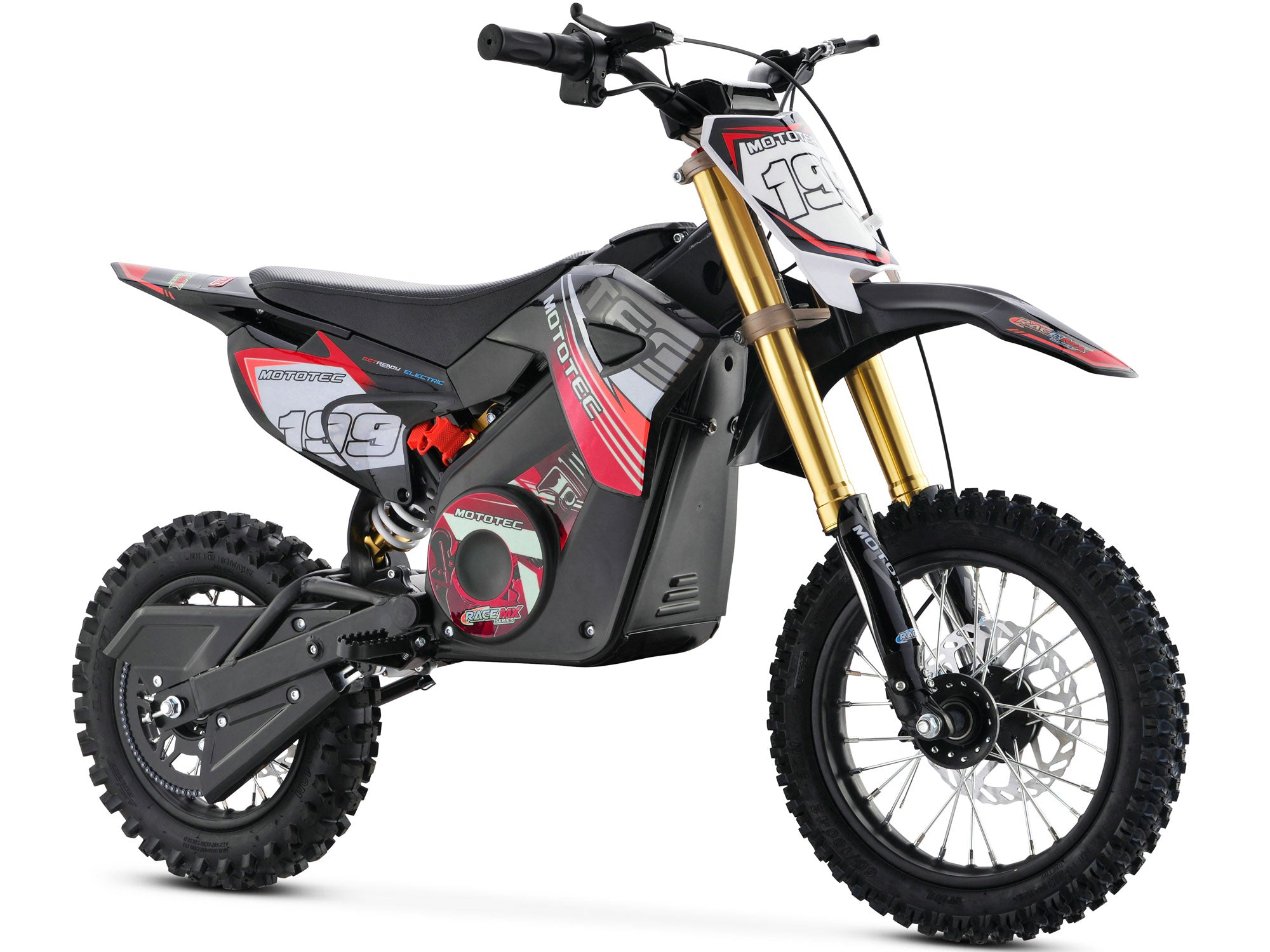 MotoTec 36v 1200w Pro Electric Dirt Bike Lithium Red
