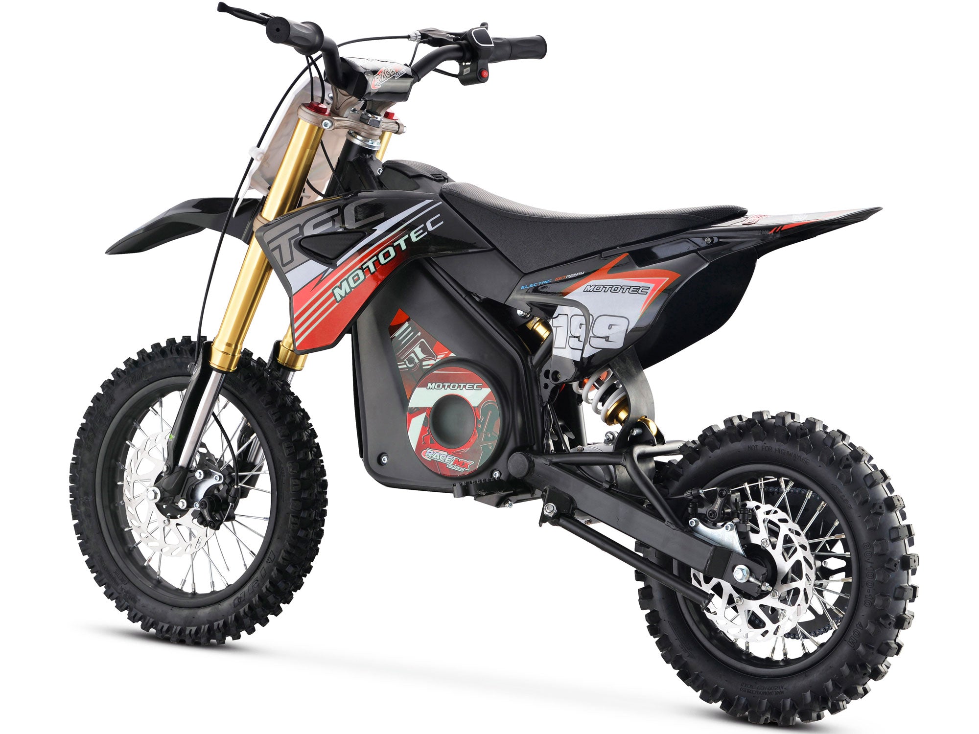 MotoTec 36v 1200w Pro Electric Dirt Bike Lithium Red