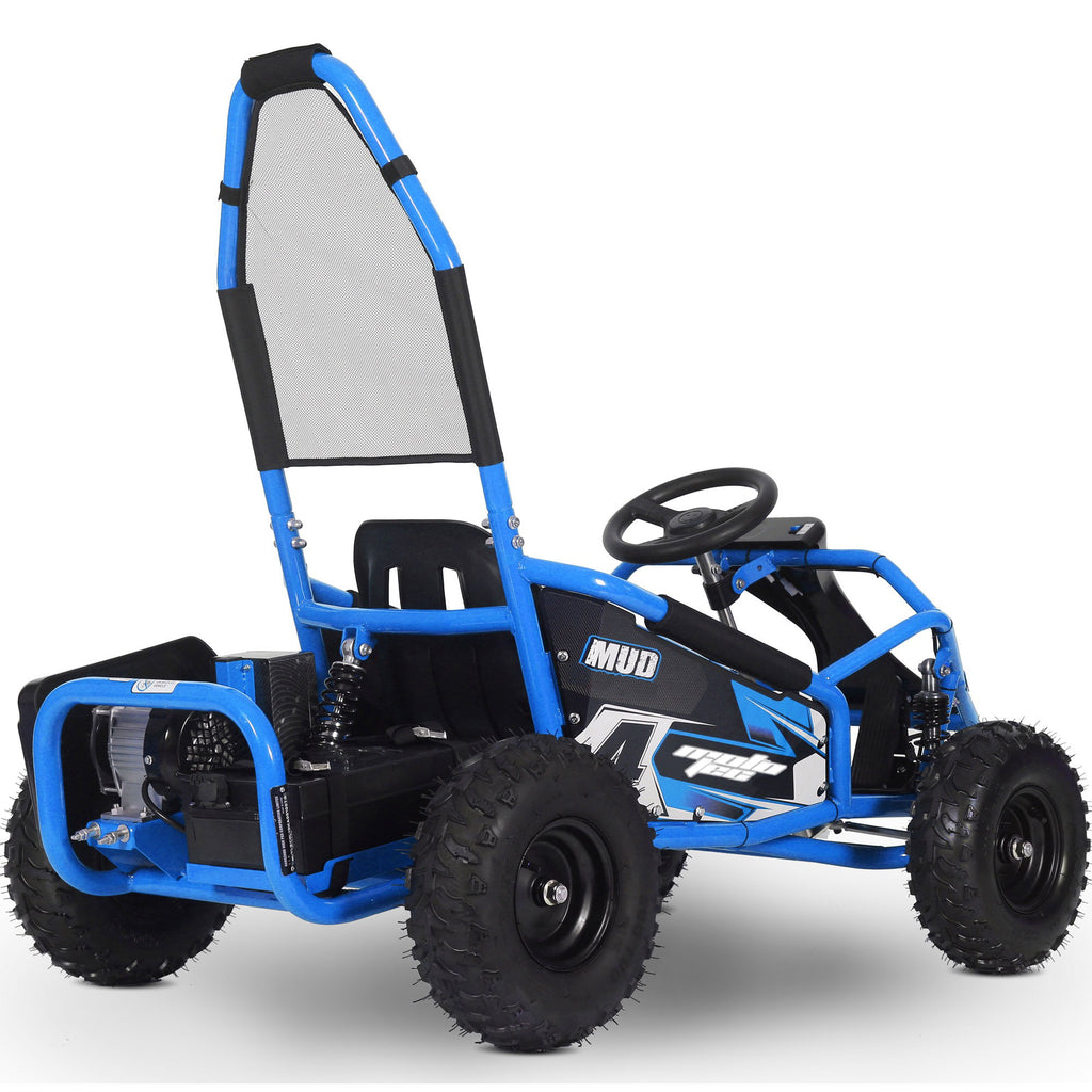 MotoTec Mud Kids Electric 48v 1000w Go Kart Full Suspension Blue by SalePriced.net
