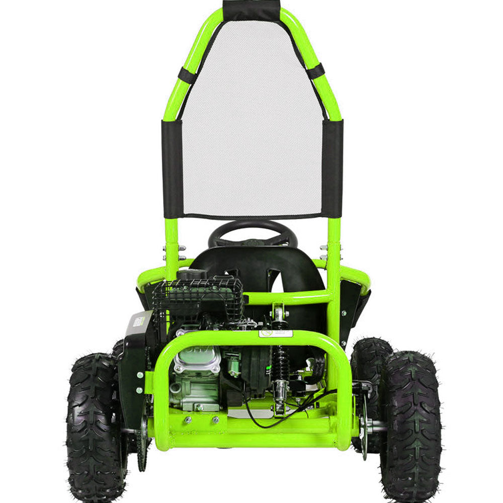 MotoTec Mud Kids Gas Powered 98cc Go Kart Full Suspension Green