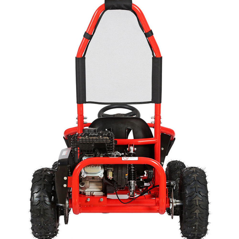MotoTec Mud Kids Gas Powered 98cc Go Kart Full Suspension Red