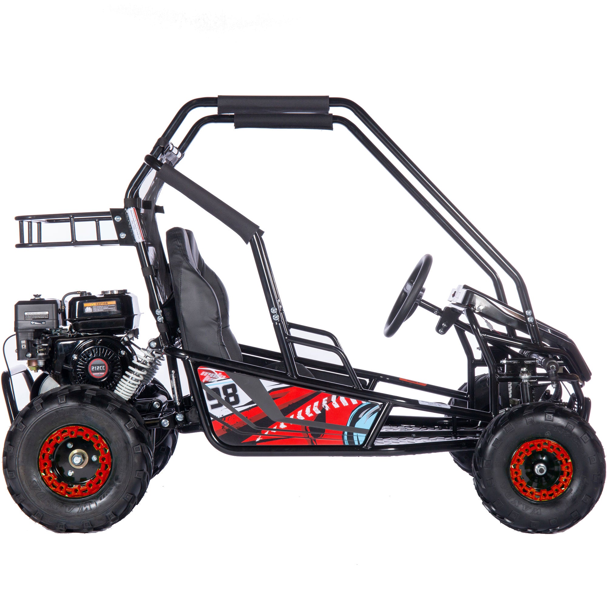 MotoTec Mud XL 212cc 2 Seat Go Kart Full Suspension Red
