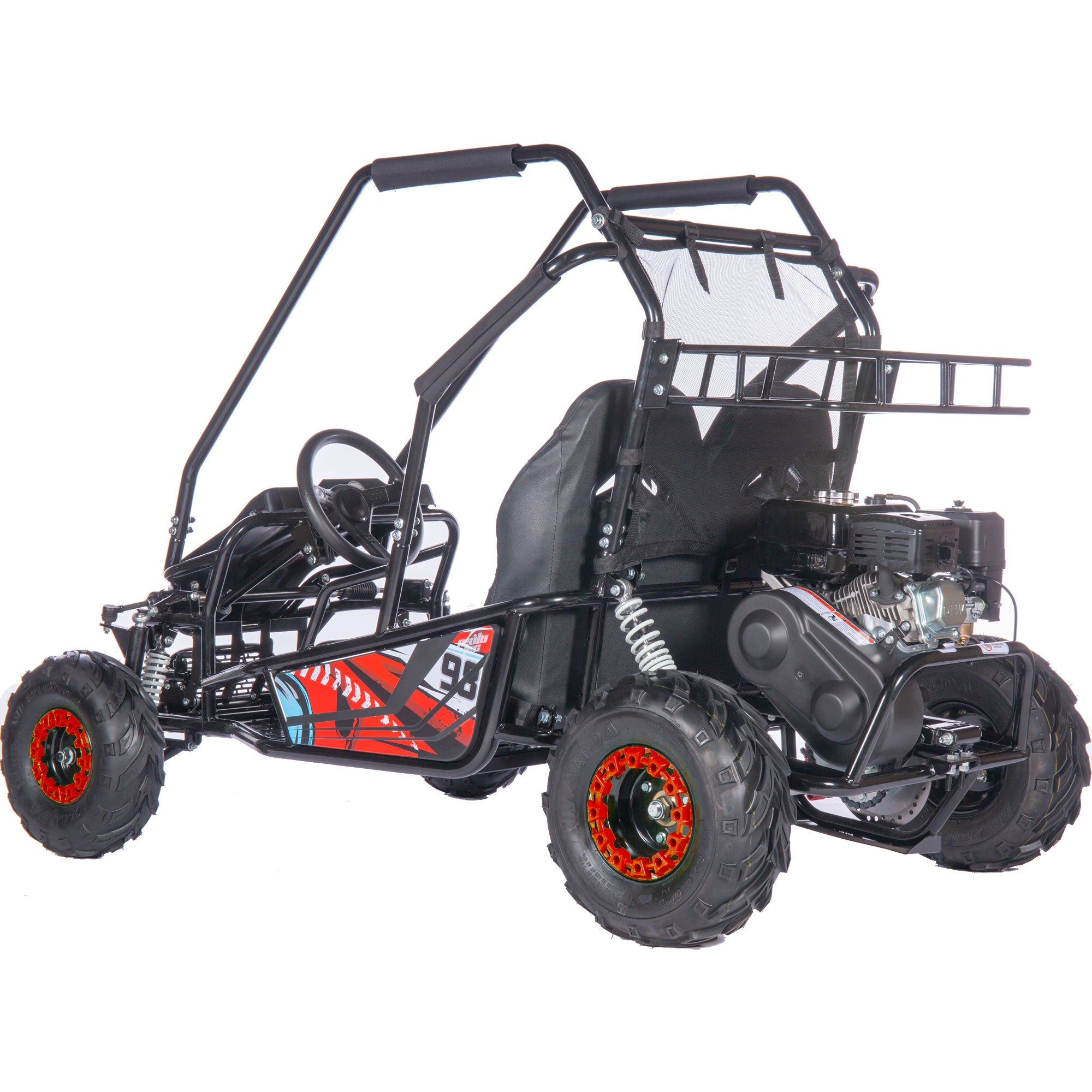 MotoTec Mud XL 212cc 2 Seat Go Kart Full Suspension Red