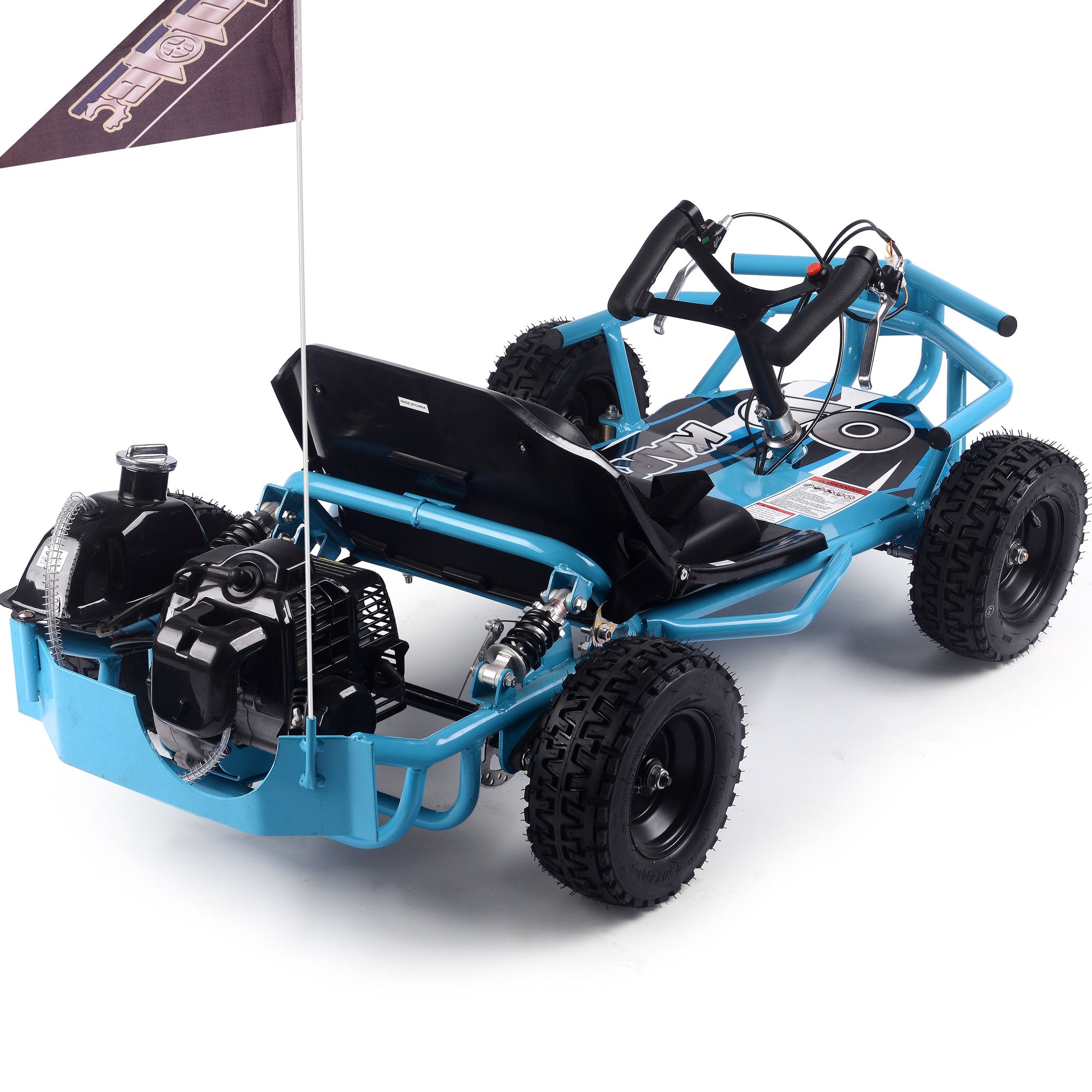 MotoTec Sandman Kids Gas Powered 49cc Go Kart Blue