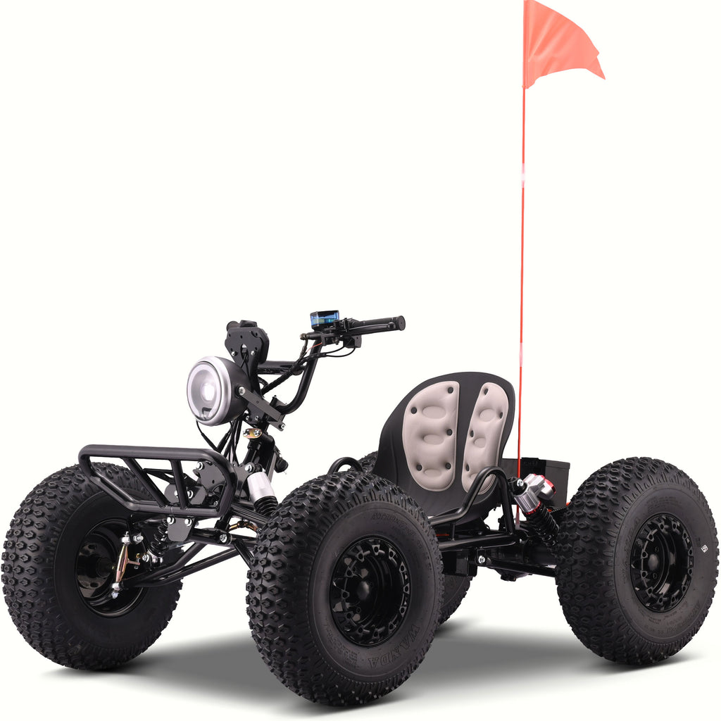 MotoTec Vibe 48v 3000w Electric Go Kart Full Suspension Black by SalePriced.net