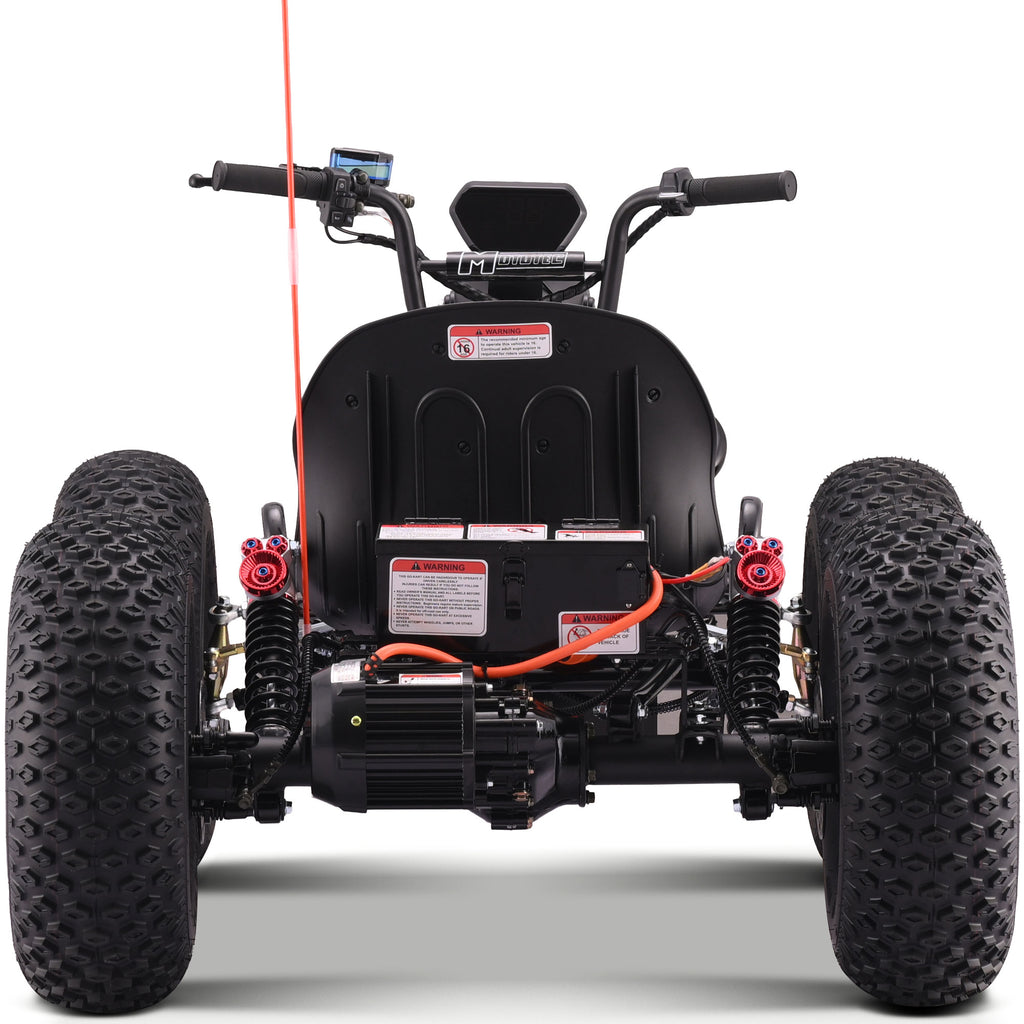 MotoTec Vibe 48v 3000w Electric Go Kart Full Suspension Black by SalePriced.net