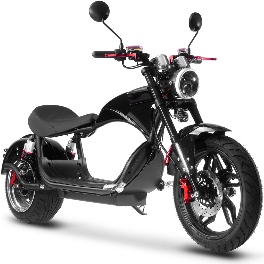 MotoTec Raven 60v 30ah 2500w Lithium Electric Scooter Black by SalePriced.net