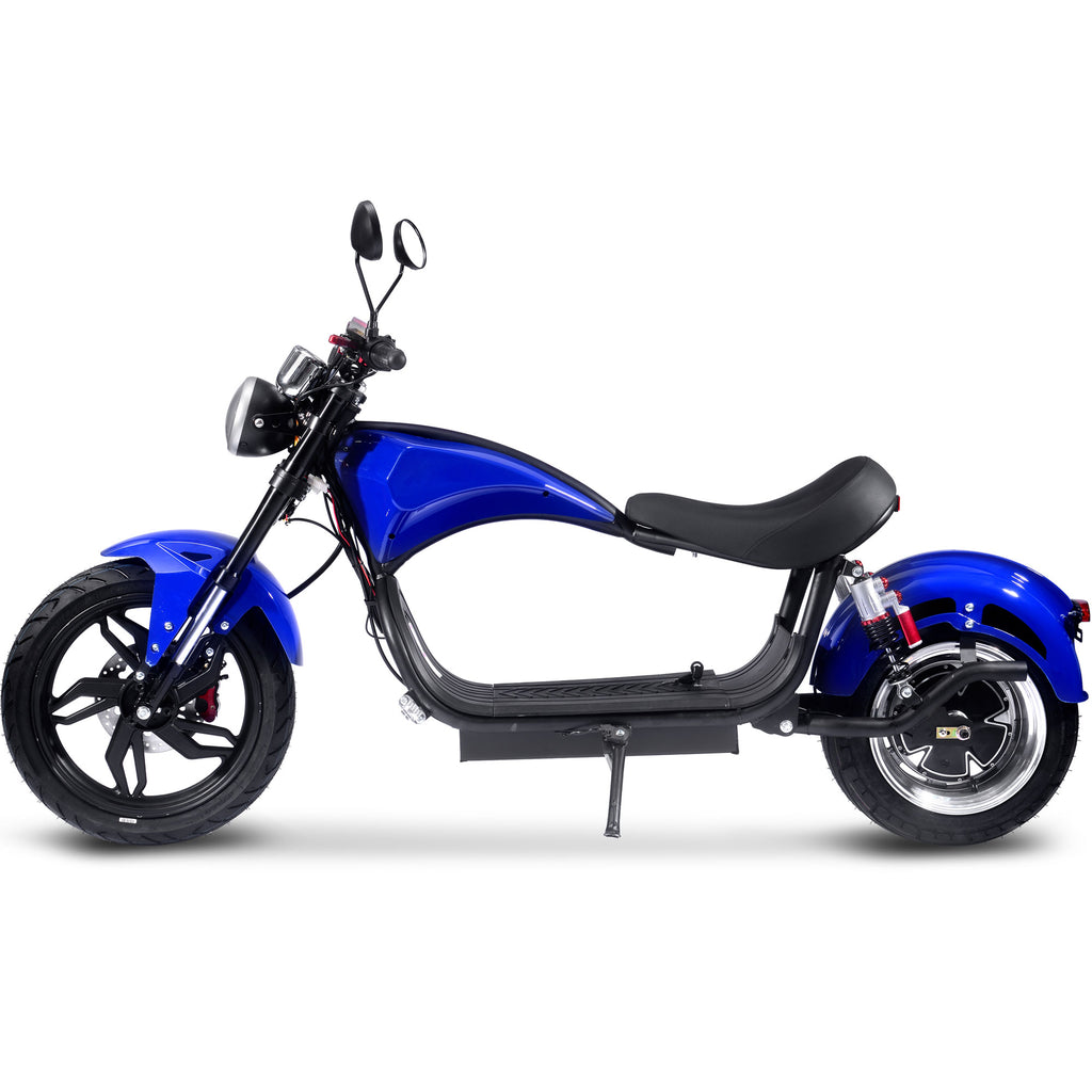 MotoTec Raven 60v 30ah 2500w Lithium Electric Scooter Blue by SalePriced.net
