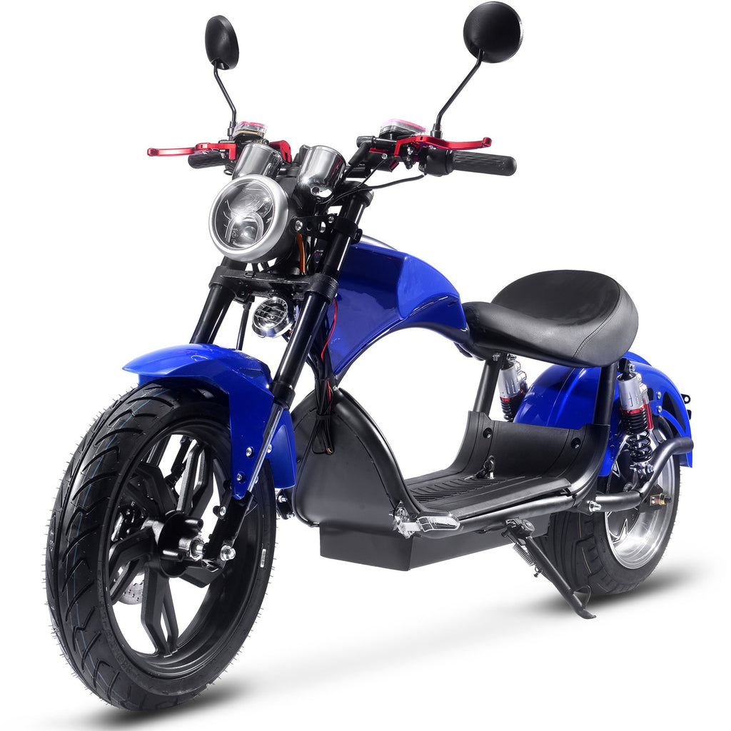 MotoTec Raven 60v 30ah 2500w Lithium Electric Scooter Blue by SalePriced.net
