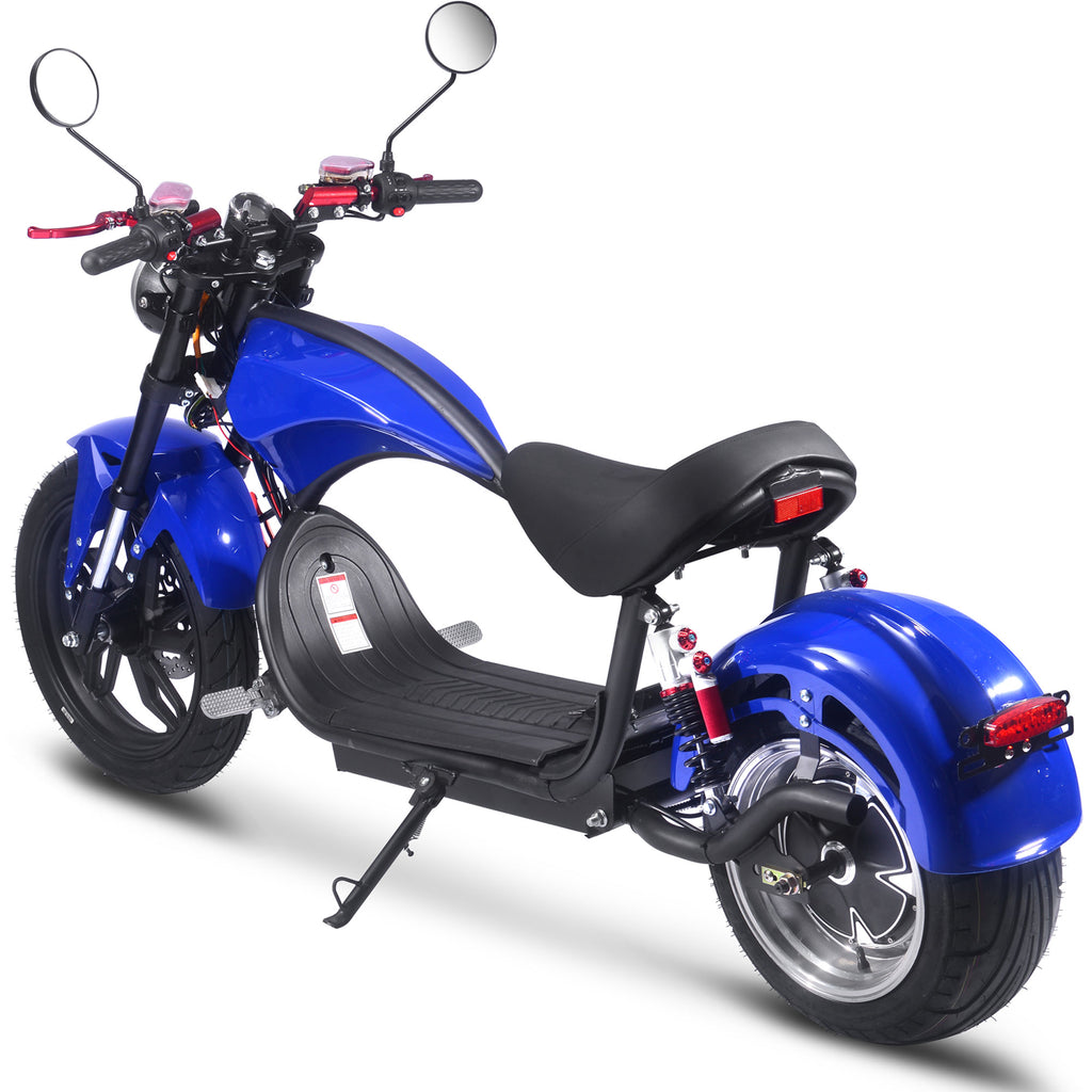 MotoTec Raven 60v 30ah 2500w Lithium Electric Scooter Blue by SalePriced.net