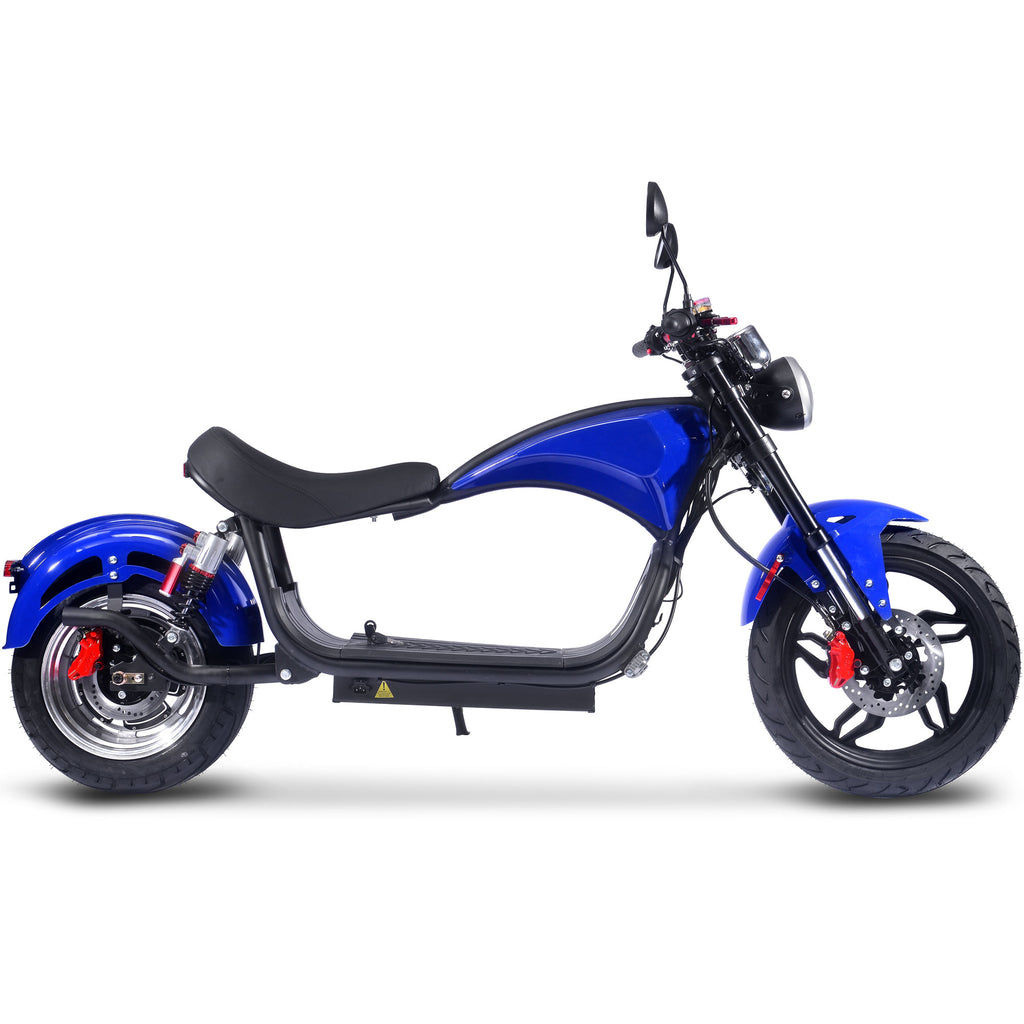 MotoTec Raven 60v 30ah 2500w Lithium Electric Scooter Blue by SalePriced.net