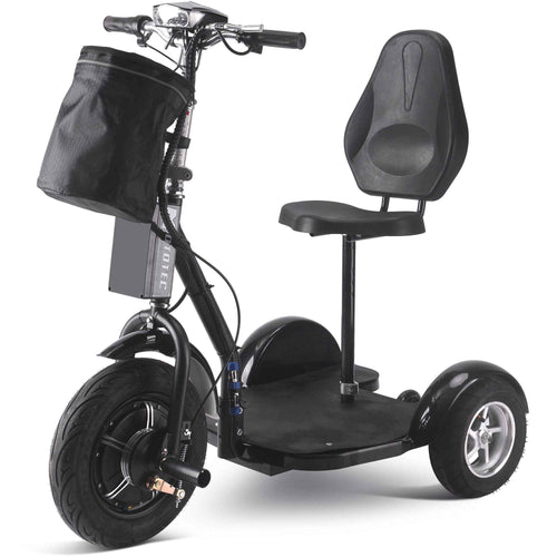 MotoTec 48V Electric Trike Scooter, 1000W Brushless Motor, 25-Mile Range, LED Headlight
