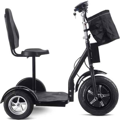 MotoTec 48V Electric Trike Scooter, 1000W Brushless Motor, 25-Mile Range, LED Headlight