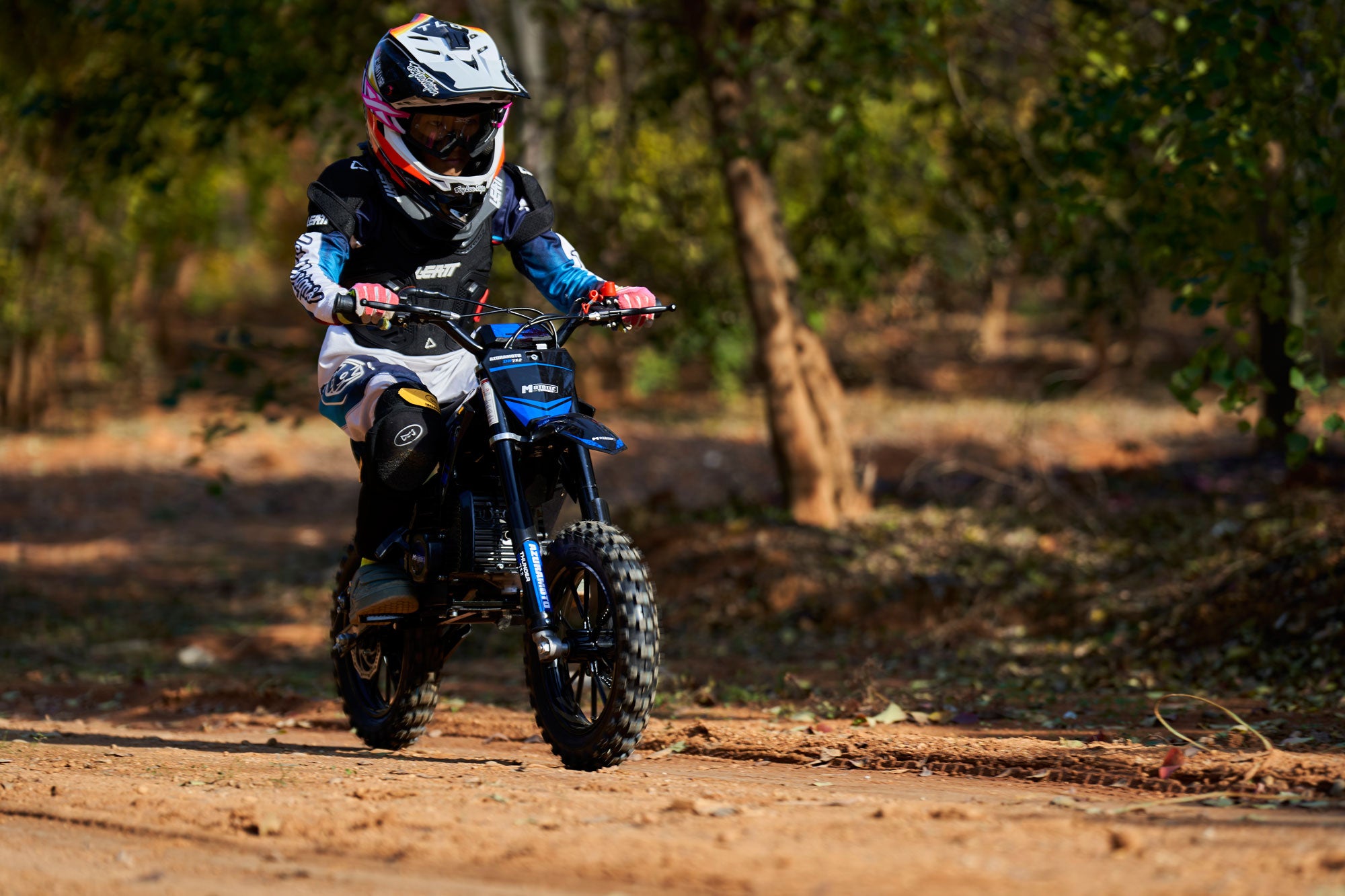 MotoTec Thunder 50cc 2-Stroke Kids Gas Dirt Bike Blue