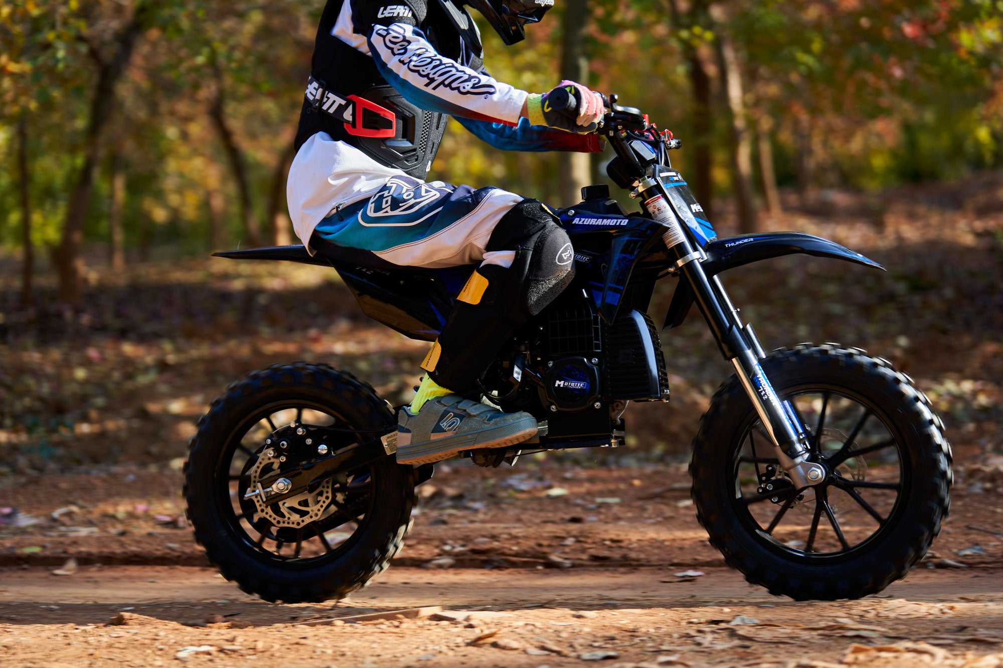 MotoTec Thunder 50cc 2-Stroke Kids Gas Dirt Bike Blue
