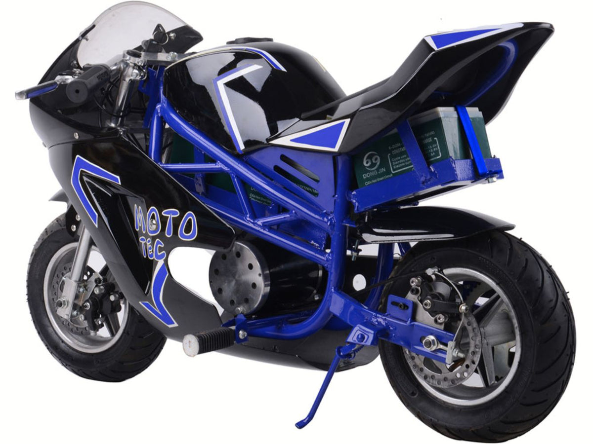 MotoTec 36v 500w Electric Pocket Bike GT Blue by SalePriced.net