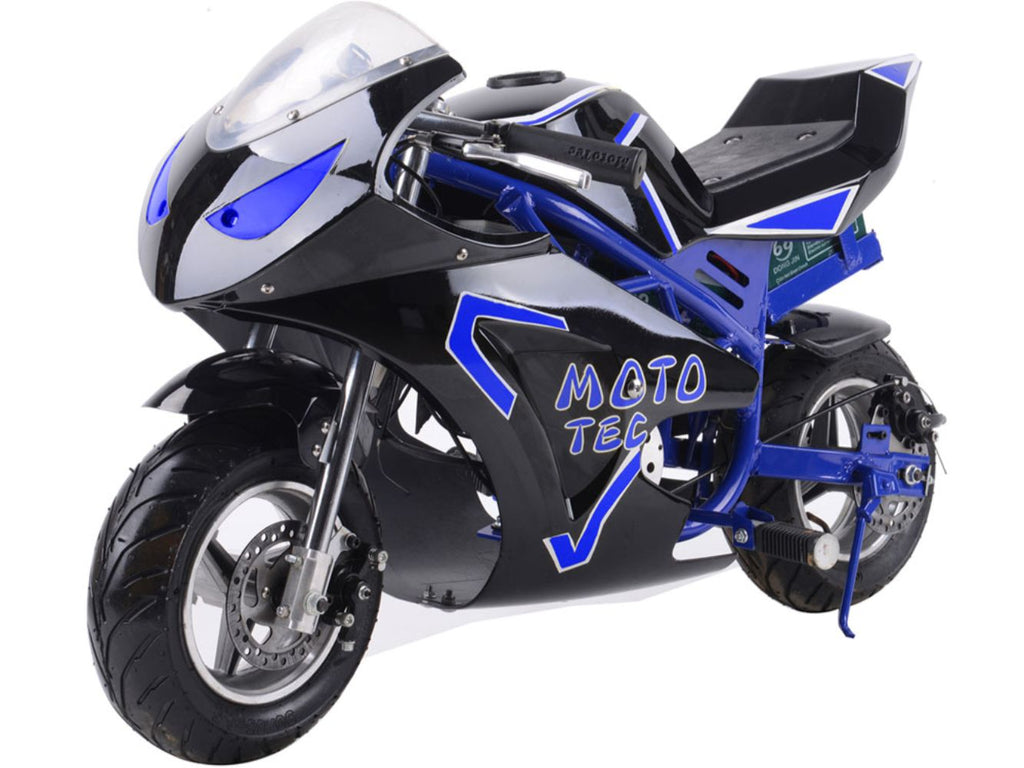 MotoTec 36v 500w Electric Pocket Bike GT Blue by SalePriced.net