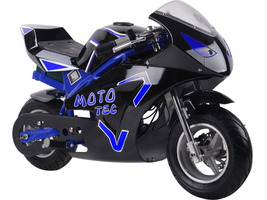 MotoTec 36v 500w Electric Pocket Bike GT Blue by SalePriced.net