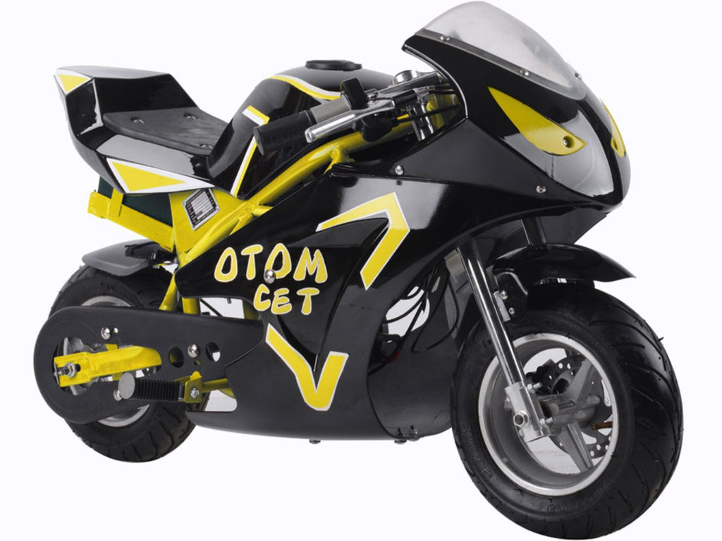 MotoTec 36v 500w Electric Pocket Bike GT Yellow by SalePriced.net
