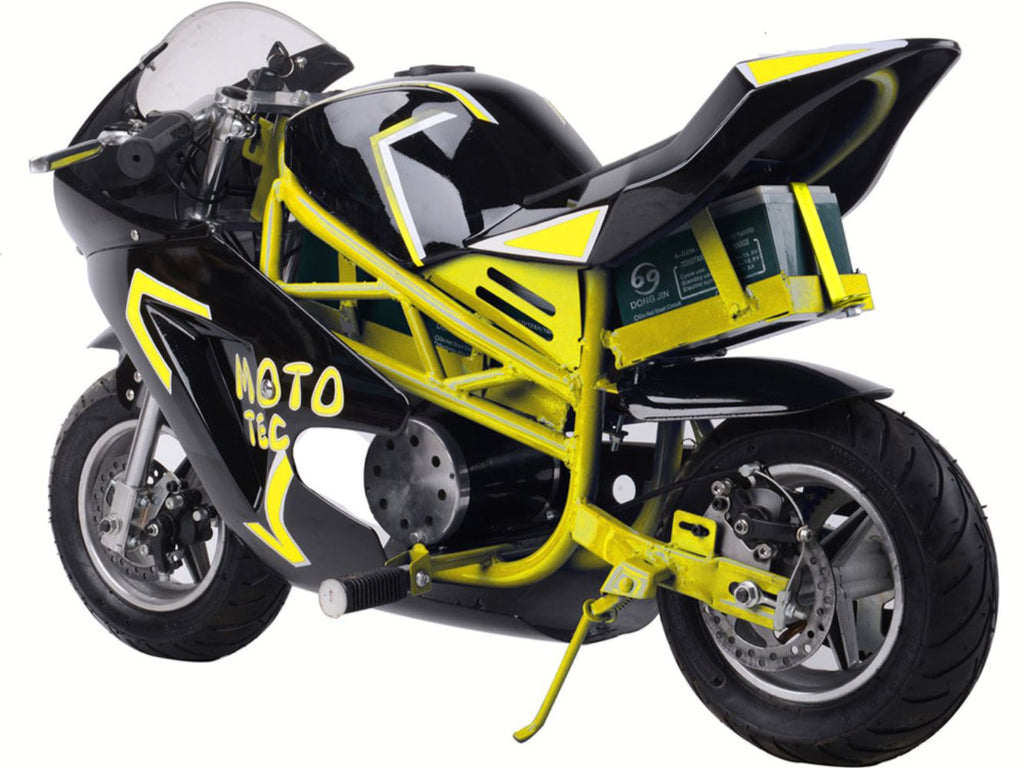 MotoTec 36v 500w Electric Pocket Bike GT Yellow by SalePriced.net