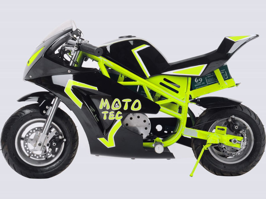 MotoTec 36v 500w Electric Pocket Bike GT Yellow by SalePriced.net