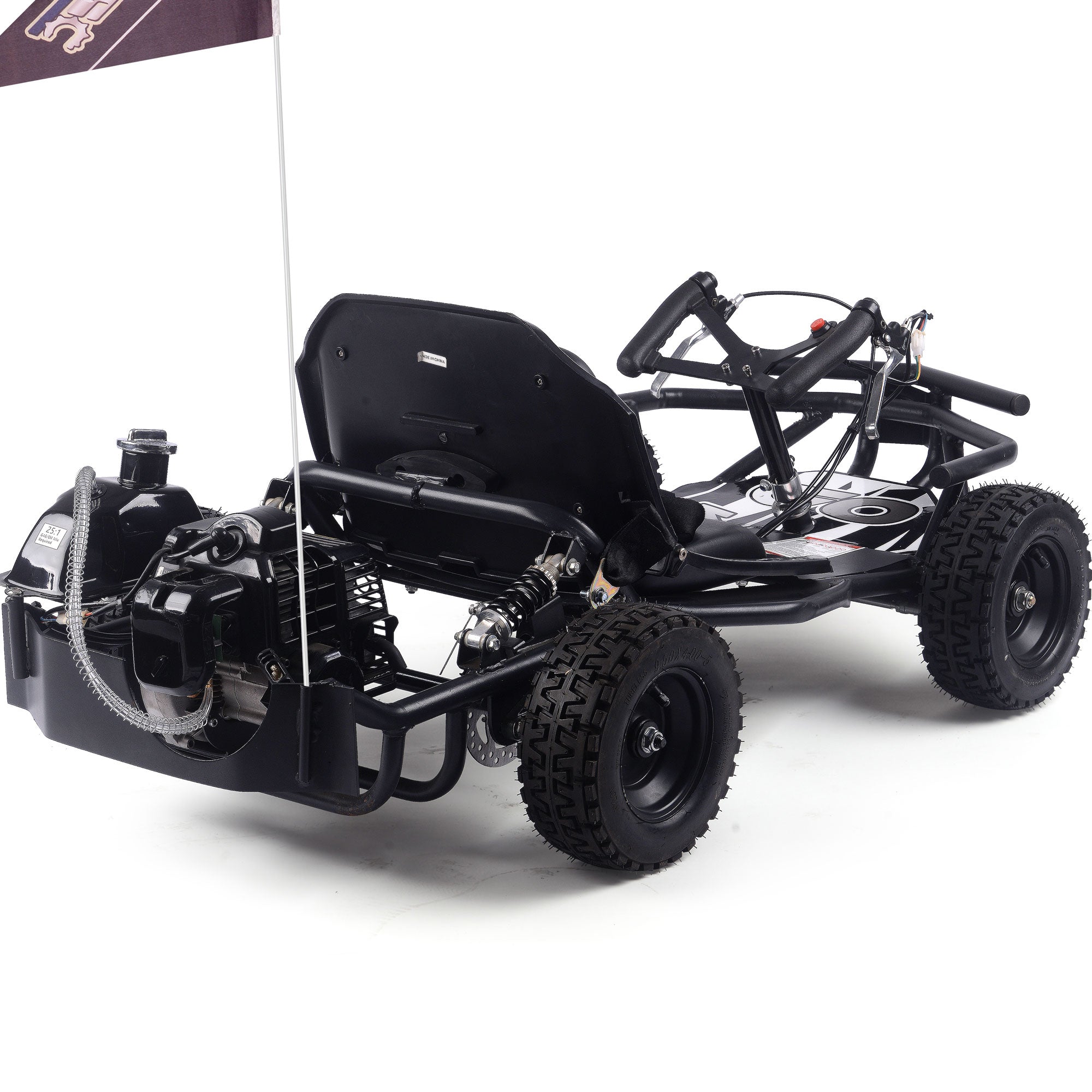 MotoTec Sandman Kids Gas Powered 49cc Go Kart Black
