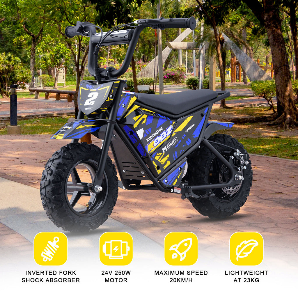 MotoTec 24v 250w (HP120E) Electric Powered Mini Bike Blue by SalePriced.net