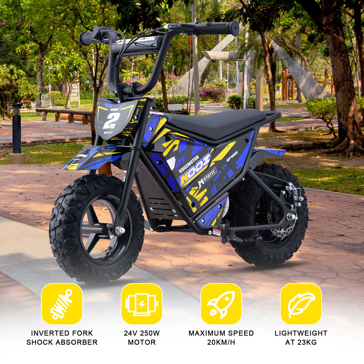 MotoTec 24v 250w (HP120E) Electric Powered Mini Bike Blue by SalePriced.net
