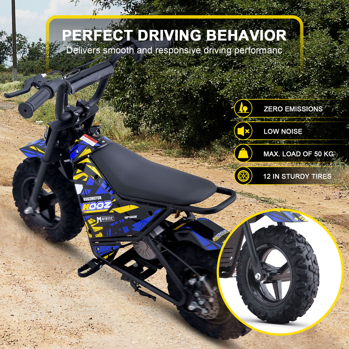 MotoTec 24v 250w (HP120E) Electric Powered Mini Bike Blue by SalePriced.net