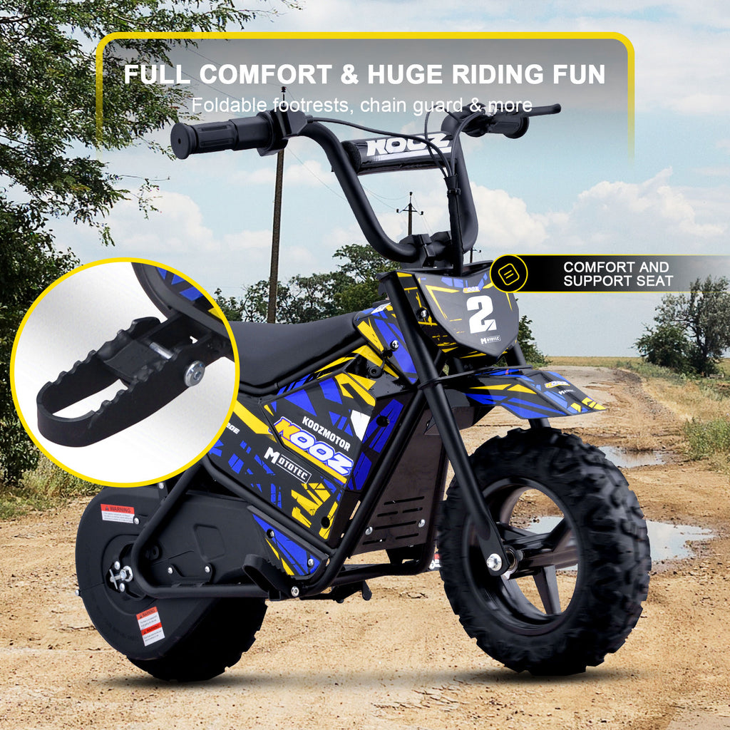 MotoTec 24v 250w (HP120E) Electric Powered Mini Bike Blue by SalePriced.net