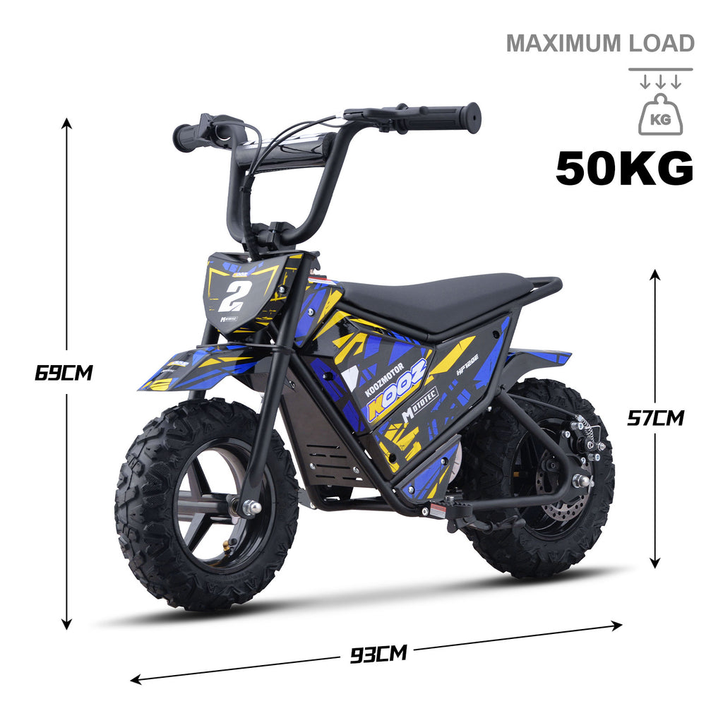 MotoTec 24v 250w (HP120E) Electric Powered Mini Bike Blue by SalePriced.net