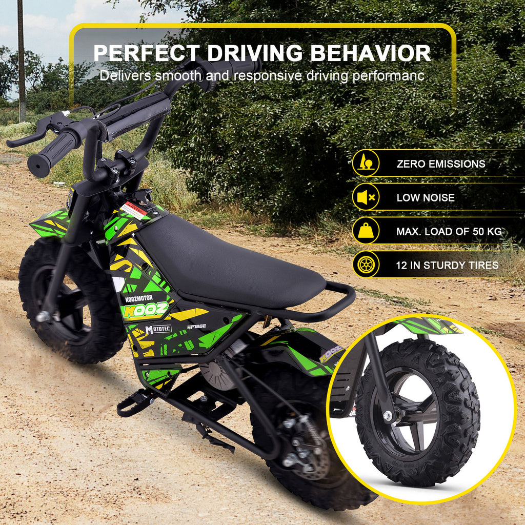 MotoTec 24v 250w (HP120E) Electric Powered Mini Bike Green by SalePriced.net