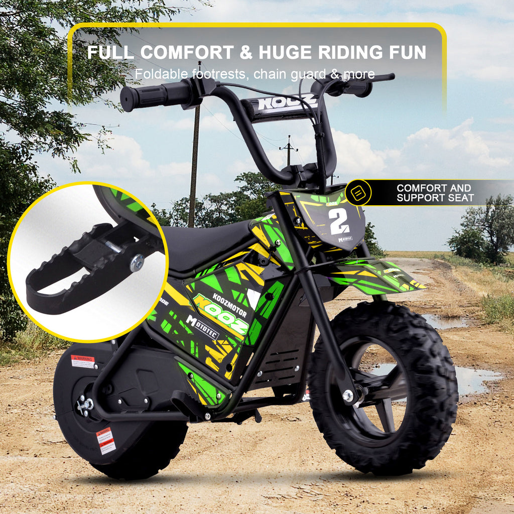 MotoTec 24v 250w (HP120E) Electric Powered Mini Bike Green by SalePriced.net