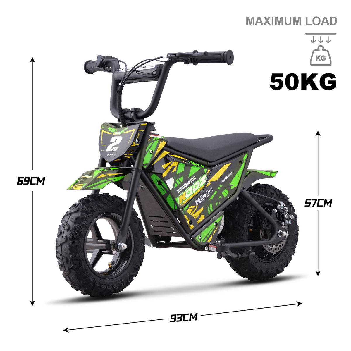 MotoTec 24v 250w (HP120E) Electric Powered Mini Bike Green by SalePriced.net