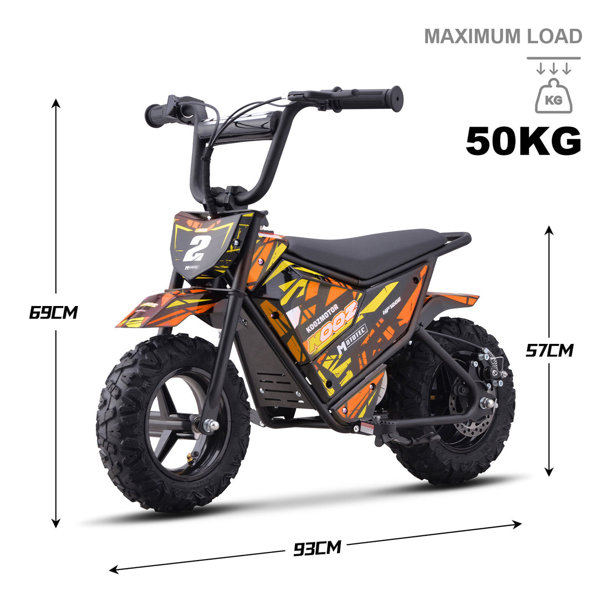 MotoTec 24v 250w (HP120E) Electric Powered Mini Bike Orange by SalePriced.net