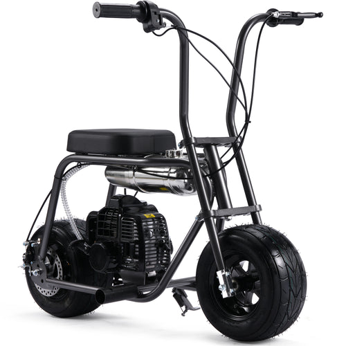 MotoTec Wild Rover 49cc 2-Stroke Kids Gas Mini Bike Grey by SalePriced.net