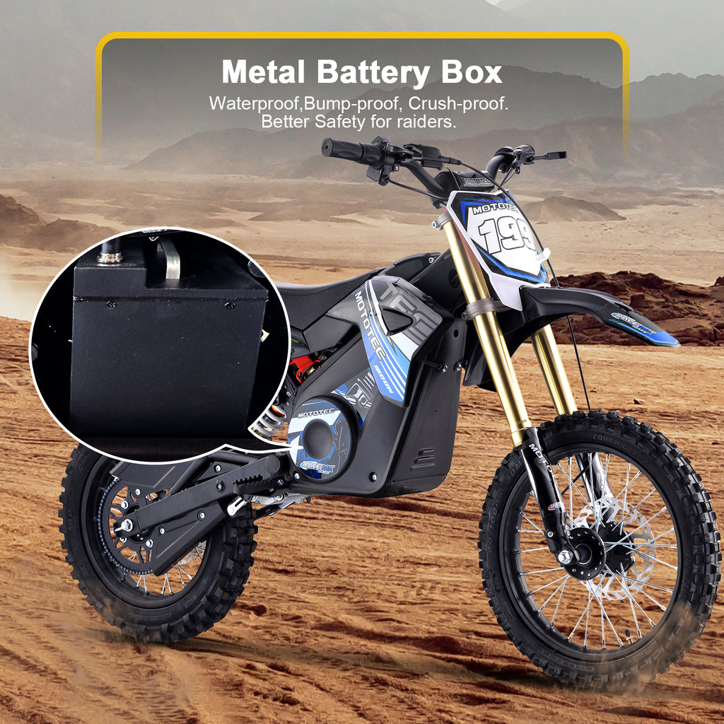 MotoTec 48v 1800w Pro Electric Dirt Bike Lithium Red