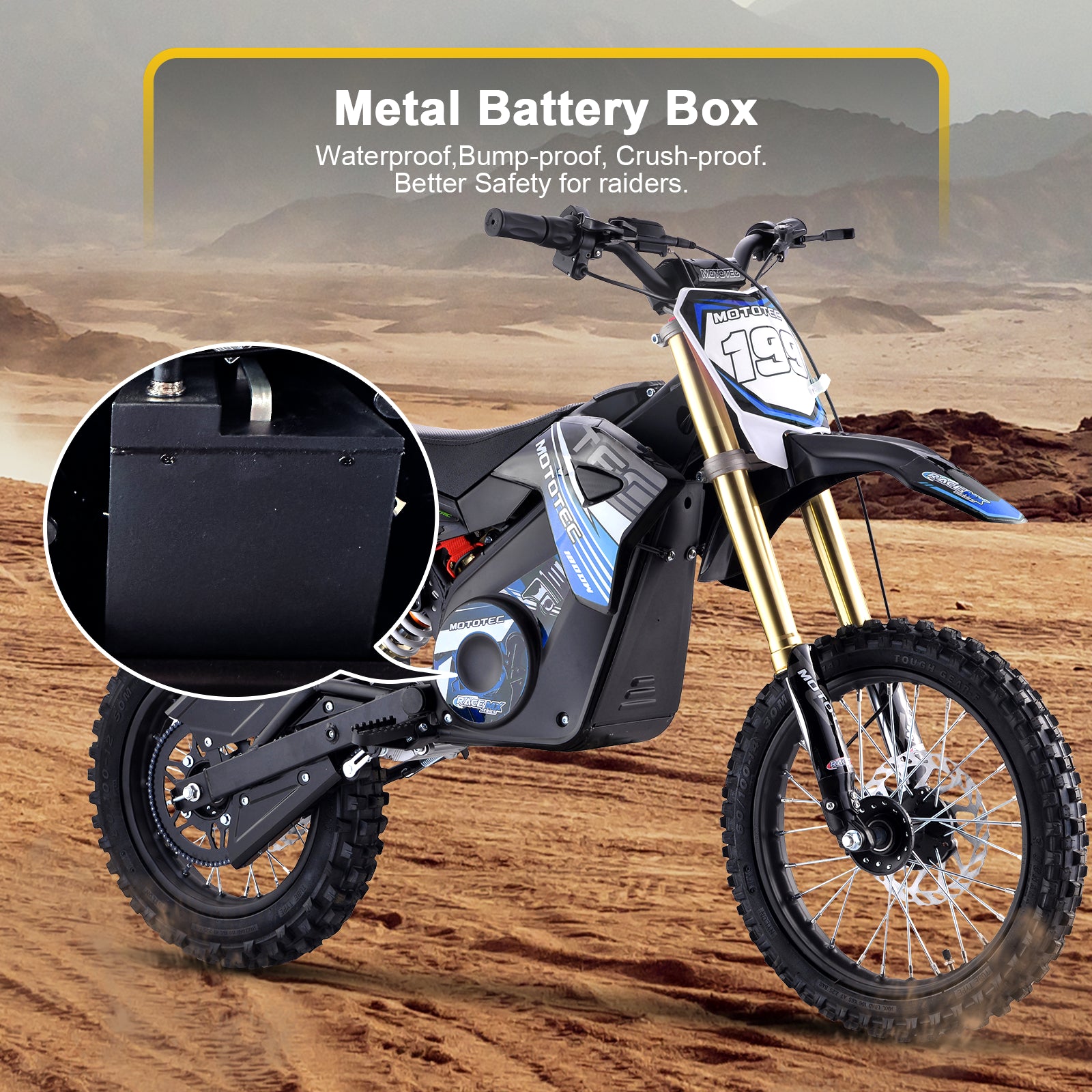 MotoTec 48v 1800w Pro Electric Dirt Bike Lithium Red