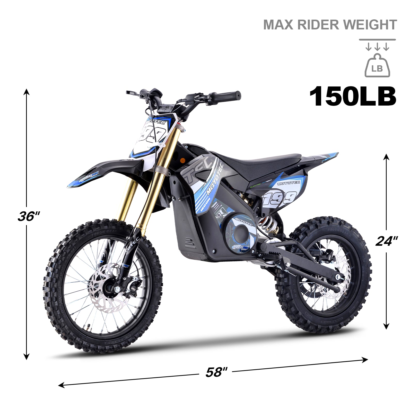 MotoTec 48v 1800w Pro Electric Dirt Bike Lithium Pink